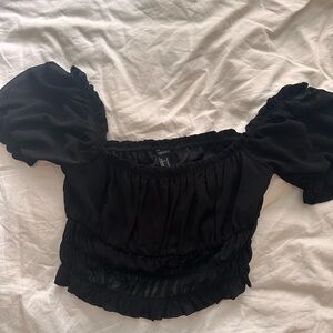 Forever 21 chiffon peasant crop top